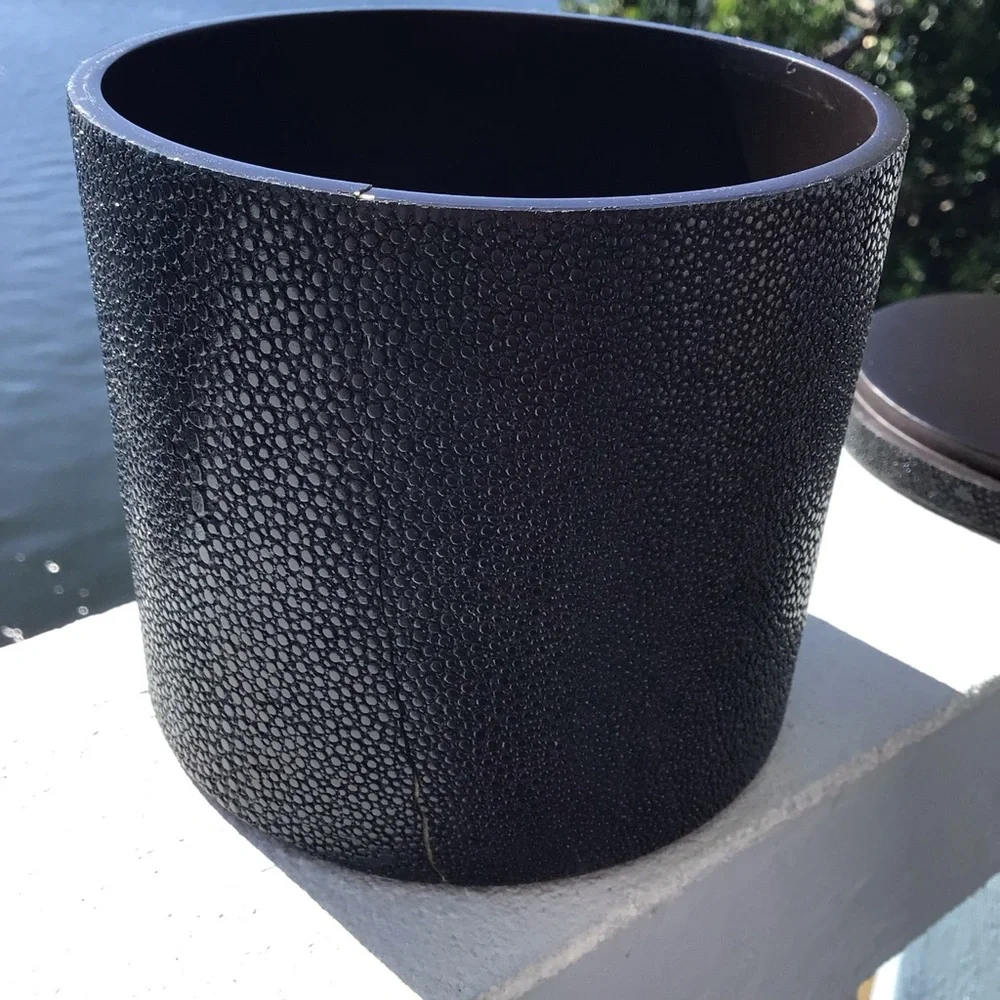 Pigeon Poodle Large Manchester Bath Collection Black Realistic Faux Shagreen